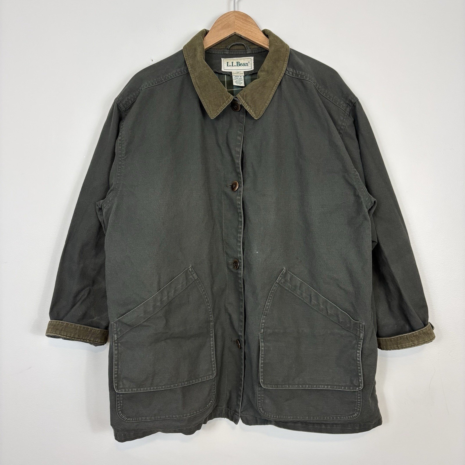 Vtg 90s Ll Bean Chore Field Barn Coat Jacket Womens Xl Flannel Primaloft Liner